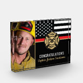 消防士の引退消防局旗 フォトブロック (左)