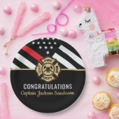 消防士の引退消防局旗 ペーパープレート (パーティー)