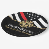 消防士の引退消防局旗 ペーパープレート (アングル)