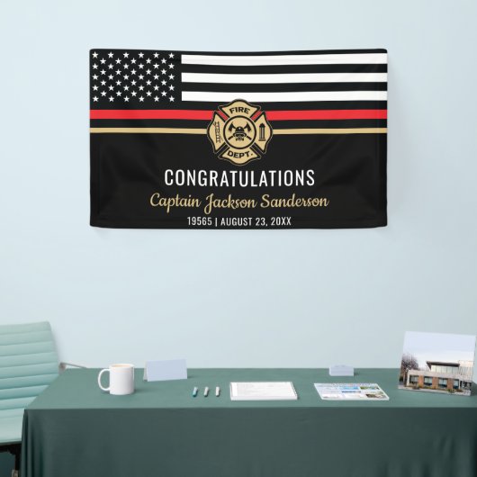 消防士の引退消防局旗 横断幕 (トレードショー)