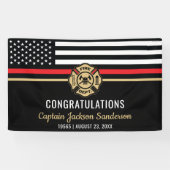 消防士の引退消防局旗 横断幕 (横)