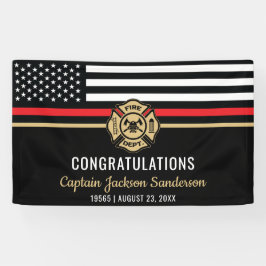 消防士の引退消防局旗 横断幕