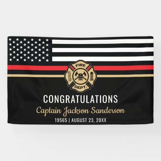 消防士の引退消防局旗 横断幕 (横)