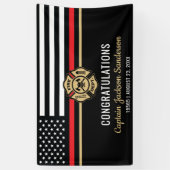 消防士の引退消防局旗 横断幕 (縦)