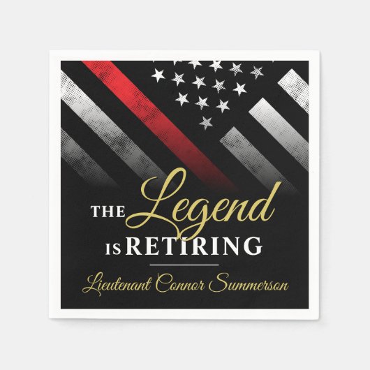 消防士の引退消防署消防士 スタンダードカクテルナプキン (正面)