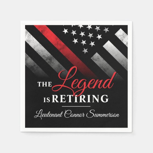 消防士の引退消防署消防士 スタンダードカクテルナプキン (正面)