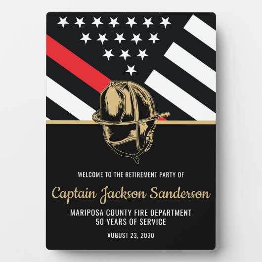 消防士の引退消防署消防士 フォトプラーク (正面)