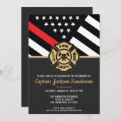 消防士の引退消防署消防士 招待状 (正面/裏面)