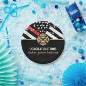 消防士の引退赤消防局旗 ペーパープレート (パーティー)