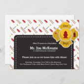 消防士の引退 招待状 (正面/裏面)