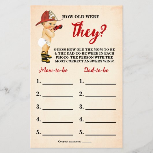 消防士の彼らはシャワーゲームカードを何歳だった チラシ (正面)