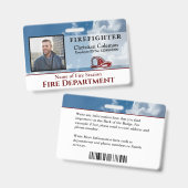 消防士の従業員の写真名IDカードのカスタム バッジ (正面&裏面)