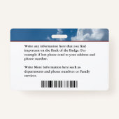 消防士の従業員の写真名IDカードのカスタム バッジ (裏面)