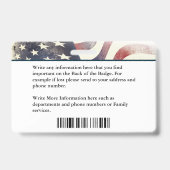 消防士の従業員の写真名IDカードのカスタム バッジ (裏面)