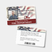 消防士の従業員の写真名IDカードのカスタム バッジ (正面＆裏面)