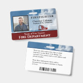 消防士の従業員の写真名IDカードのカスタム バッジ (正面&裏面)