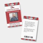 消防士の従業員IDカードフォトロゴカスタム バッジ (正面&裏面)