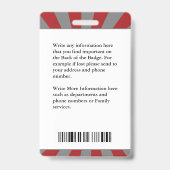 消防士の従業員IDカードフォトロゴカスタム バッジ (裏面)