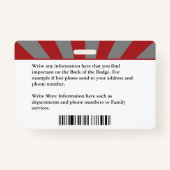 消防士の従業員IDカードフォトロゴカスタム バッジ (裏面)