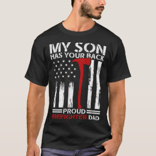 消防士の息子が消防士誇りを持ったパパ Tシャツ