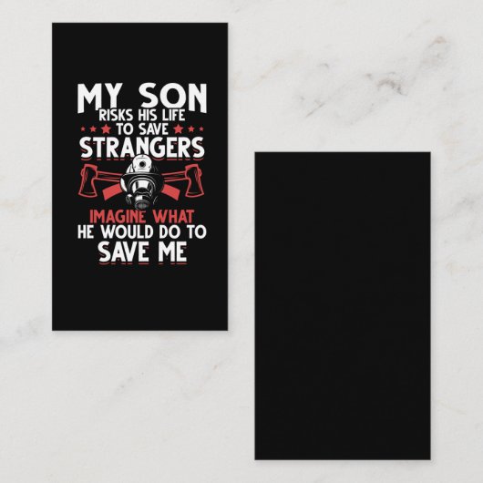 消防士の息子誇りを持った母親の救出 名刺 (正面/裏面)