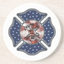 消防士の愛国心が強いマルチーズ コースター