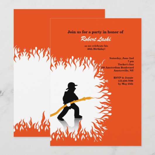 消防士の招待状 招待状 (正面/裏面)