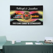 消防士の改訂結婚式招待状 横断幕 (トレードショー)