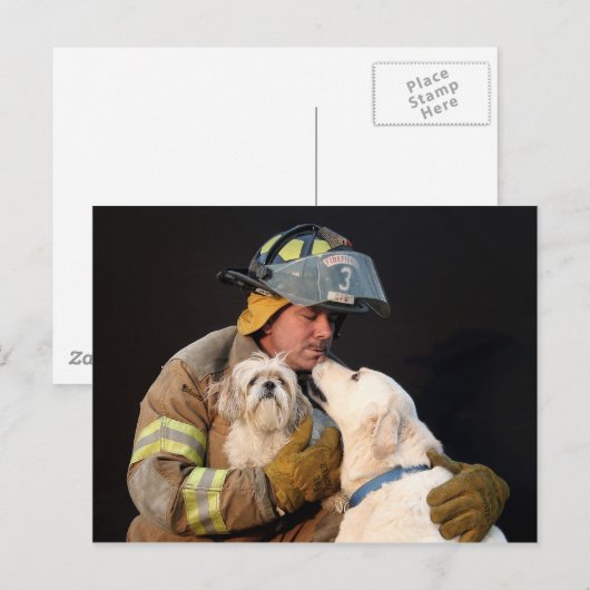 消防士の救出 ポストカード (正面/裏面)