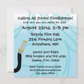 消防士の救助の写真の小さい消防士の誕生日 招待状 (裏面)