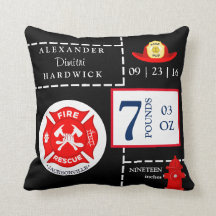 消防士の救助の火の男の子の誕生Statsの記念品