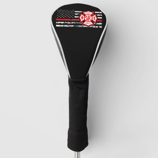 消防士の旗及びFlorianの十字 ゴルフヘッドカバー (正面)