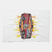 消防士の普通消防車 キッチンタオル (横)