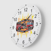 消防士の普通消防車 ラージ壁時計 (傾斜)