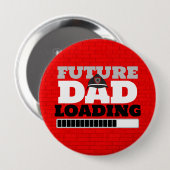 消防士の未来のパパロード赤ちゃんシャワーボタン 缶バッジ (正面&裏面)