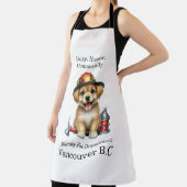 消防士の格好をした可愛い子犬 エプロン (インサイチュ)