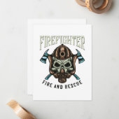 消防士の消防ノートカード ノートカード (正面/裏面インサイチュ)