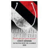 消防士の消防フラグ従業員の認識 スモールペーパーバッグ (裏面)