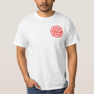 消防士の消防ロゴ消防署 Tシャツ