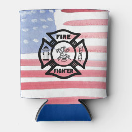 消防士の消防ロゴ 缶クーラー