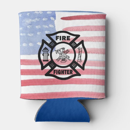 消防士の消防ロゴ 缶クーラー (裏面)