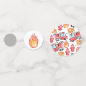 消防士の消防士の子供の誕生日パーティー紙吹雪 コンフェッティ (裏面)