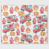 消防士の消防士の子供の誕生日ラッピング紙 ラッピングペーパー (フラット)