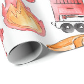 消防士の消防士の子供の誕生日ラッピング紙 ラッピングペーパー (ロールコーナー)