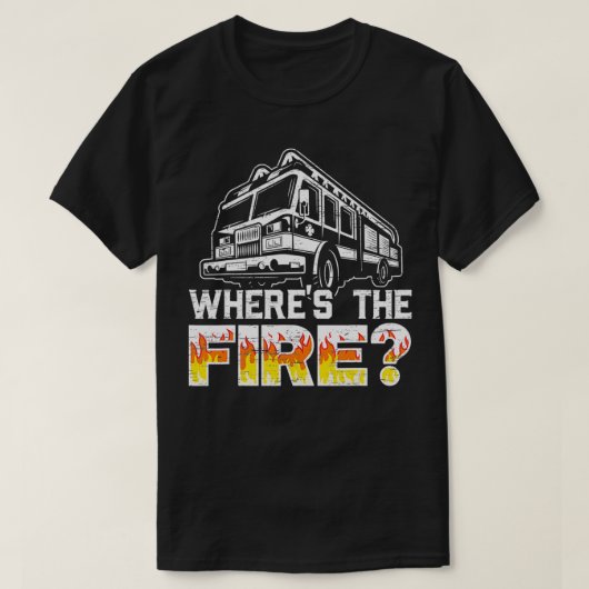 消防士の消防士の火災Rは Tシャツ (デザイン正面)