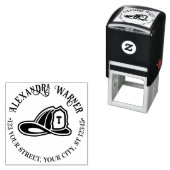 消防士の消防士ヘルメット名差出人住所 セルフインキングスタンプ (インサイチュ)