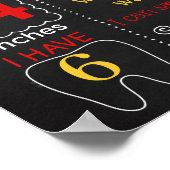 消防士の消防車の最初の誕生日チョークボード ポスター (角)