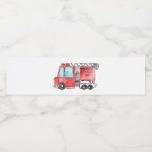 消防士の消防車の水ボトルラベル ペットボトルラベル (シングルラベル)