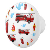 消防士の消防車の消防車の子供たち セラミックノブ (右)