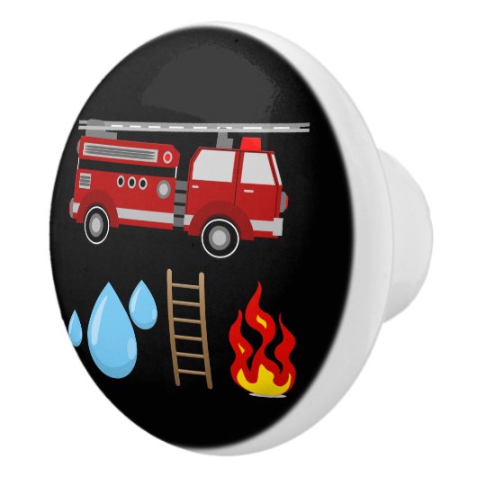 消防士の消防車の消防車の子供たち セラミックノブ (右)